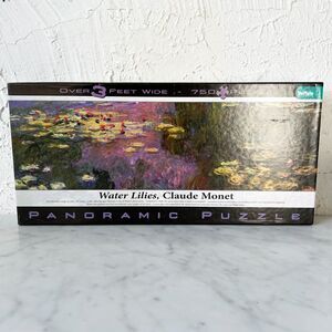 Water Lilies Claude Monet 3' Wide Panoramic Puzzle 750 Pieces Buffalo - Complete